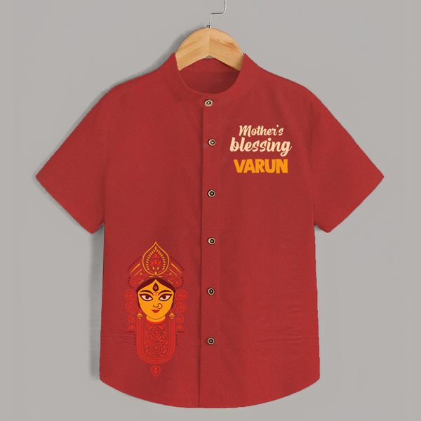  Victory To Maa Durga Devotional  Shirt - RED - 0 - 6 Months Old (Chest 23")