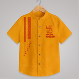  Durga Devi Trishul Art Devotional  Shirt - CHROME YELLOW - 0 - 6 Months Old (Chest 23")