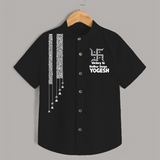  Durga Devi Trishul Art Devotional  Shirt - BLACK - 0 - 6 Months Old (Chest 23")
