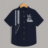  Durga Devi Trishul Art Devotional  Shirt - NAVY BLUE - 0 - 6 Months Old (Chest 23")