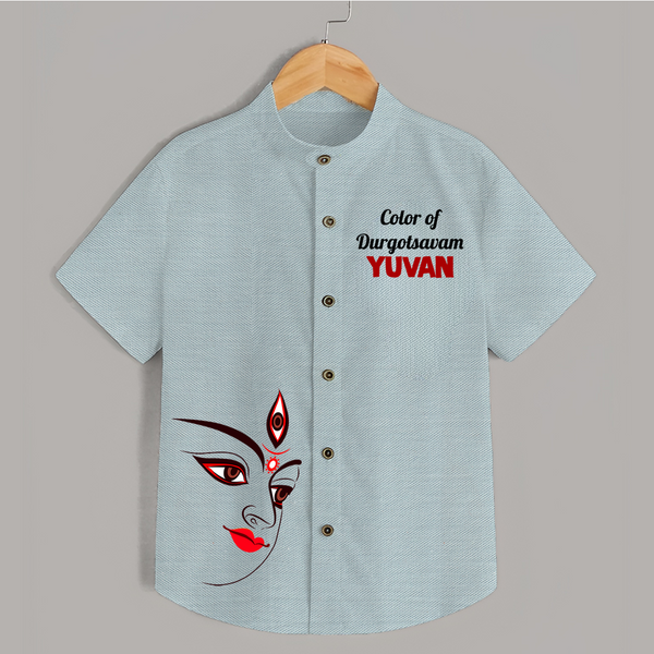 Color Of Durga Sthan Devotional  Shirt - ARCTIC BLUE - 0 - 6 Months Old (Chest 23")