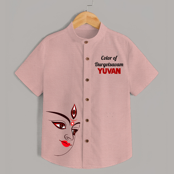 Color Of Durga Sthan Devotional  Shirt - PEACH - 0 - 6 Months Old (Chest 23")