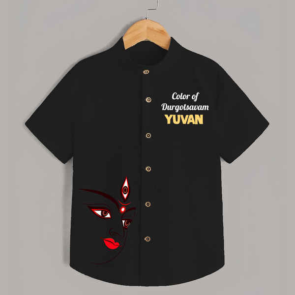 Color Of Durga Sthan Devotional  Shirt - BLACK - 0 - 6 Months Old (Chest 23")