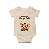 My First Durga Puja Goddess Baby Romper - IVORY - New Born (Chest 14")