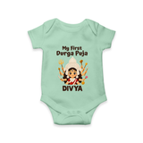 My First Durga Puja Goddess Baby Romper - MINT GREEN - New Born (Chest 14")