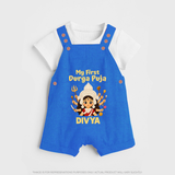 My First Durga Puja Goddess Baby Dungaree - COBALT BLUE - 0 - 5 Months Old (Chest 18")