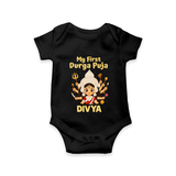 My First Durga Puja Goddess Baby Romper - BLACK - New Born (Chest 14")