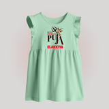 My First Durga Puja Trishul & Goddess Face Baby Baby Frock - MINT GREEN - 0 - 3 Months Old (Chest 17")