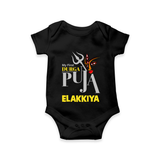 My First Durga Puja Trishul & Goddess Face Baby Romper - BLACK - New Born (Chest 14")
