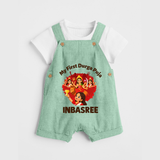 My First Durga Puja Celebration Baby Dungaree - MINT GREEN - 0 - 5 Months Old (Chest 18")
