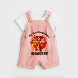 My First Durga Puja Celebration Baby Dungaree - PEACH - 0 - 5 Months Old (Chest 18")