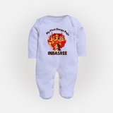 My First Durga Puja Celebration Baby Full Body Suit - BABY BLUE - New Born (Chest 7.5")