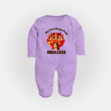 My First Durga Puja Celebration Baby Full Body Suit - LILAC - New Born (Chest 7.5")