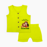 My First Durga Puja Goddess Baby Jabla Set - LIME GREEN - 0 - 3 Months Old (Chest 9.8")
