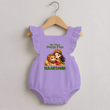 My First Durga Puja Goddess Baby Romper Frock - LILAC - 0 - 3 Months Old (Chest 19")