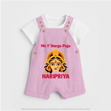 My First Durga Puja Divine Goddess Face Baby Dungaree - BABY PINK - 0 - 5 Months Old (Chest 18")