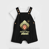 My First Durga Puja Goddess & Trishul Baby Dungaree - BLACK - 0 - 5 Months Old (Chest 18")