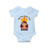 My First Durga Puja Little Goddess Baby Romper - BABY BLUE - New Born (Chest 14")
