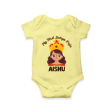 My First Durga Puja Little Goddess Baby Romper - PASTEL YELLOW - New Born (Chest 14")