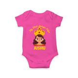 My First Durga Puja Little Goddess Baby Romper - HOT PINK - New Born (Chest 14")