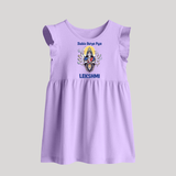 Shubho Durga Puja Goddess & Lion Baby Baby Frock - LILAC - 0 - 3 Months Old (Chest 17")