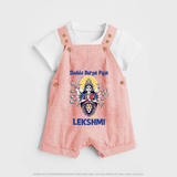 Shubho Durga Puja Goddess & Lion Baby Dungaree - PEACH - 0 - 5 Months Old (Chest 18")