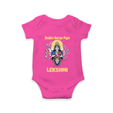 Shubho Durga Puja Goddess & Lion Baby Romper - HOT PINK - New Born (Chest 14")