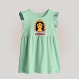Durga Maa Divine Face Baby Baby Frock - MINT GREEN - 0 - 3 Months Old (Chest 17")