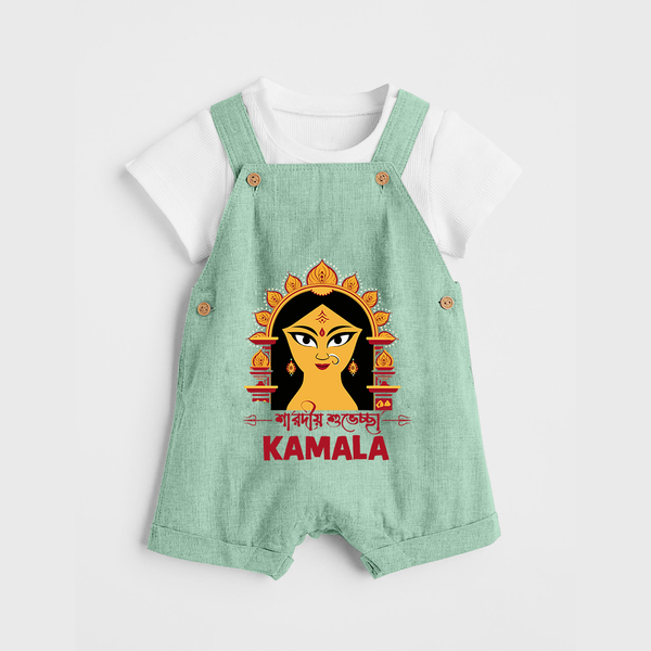 Durga Maa Divine Face Baby Dungaree - MINT GREEN - 0 - 5 Months Old (Chest 18")