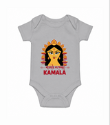 Durga Maa Divine Face Baby Romper - GREY - New Born (Chest 14")