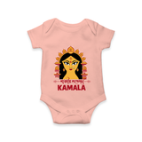 Durga Maa Divine Face Baby Romper - PEACH - New Born (Chest 14")