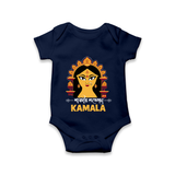 Durga Maa Divine Face Baby Romper - NAVY BLUE - New Born (Chest 14")