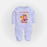 Fearless Little Devi Goddess & Tiger Baby Full Body Suit - BABY BLUE - New Born (Chest 7.5")