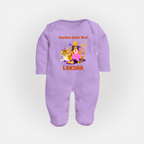 Fearless Little Devi Goddess & Tiger Baby Full Body Suit - LILAC - New Born (Chest 7.5")