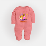 Fearless Little Devi Goddess & Tiger Baby Full Body Suit - PEACH - New Born (Chest 7.5")