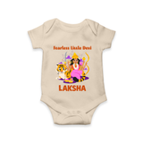 Fearless Little Devi Goddess & Tiger Baby Romper - IVORY - New Born (Chest 14")