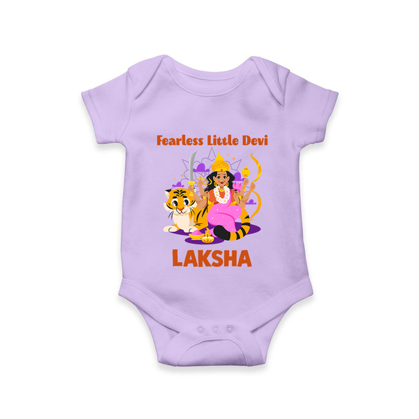 Fearless Little Devi Goddess & Tiger Baby Romper - LILAC - New Born (Chest 14")