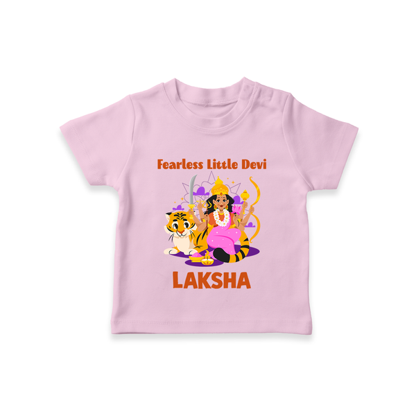 Fearless Little Devi Goddess & Tiger Baby T Shirt - BABY PINK - 0-5 Months Old (Chest 17")