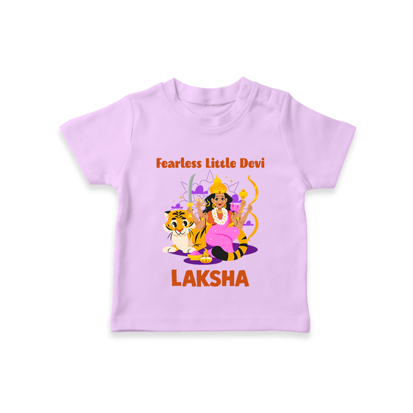 Fearless Little Devi Goddess & Tiger Baby T Shirt - LILAC - 0-5 Months Old (Chest 17")