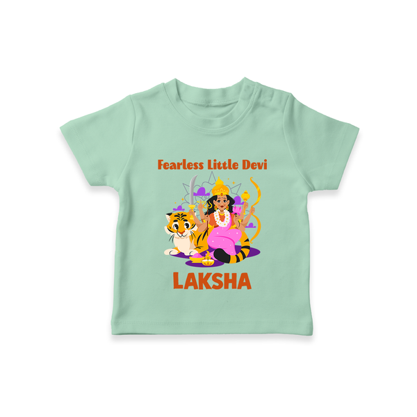 Fearless Little Devi Goddess & Tiger Baby T Shirt - MINT GREEN - 0-5 Months Old (Chest 17")