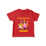 Fearless Little Devi Goddess & Tiger Baby T Shirt - RED - 0-5 Months Old (Chest 17")