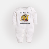Jai Durga Maa Traditional Goddess Baby Full Body Suit - WHITE - New Born (Chest 7.5")