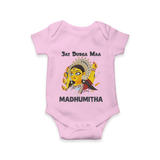 Jai Durga Maa Traditional Goddess Baby Romper - BABY PINK - New Born (Chest 14")