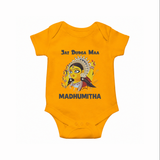 Jai Durga Maa Traditional Goddess Baby Romper - CHROME YELLOW - New Born (Chest 14")