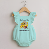 Jai Durga Maa Traditional Goddess Baby Romper Frock - MINT GREEN - 0 - 3 Months Old (Chest 19")