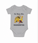 Jai Durga Maa Traditional Goddess Baby Romper - GREY - New Born (Chest 14")