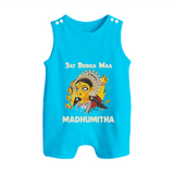 Jai Durga Maa Traditional Goddess Baby Button Romper - SKY BLUE - New Born (Chest 18")