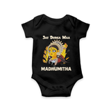 Jai Durga Maa Traditional Goddess Baby Romper - BLACK - New Born (Chest 14")