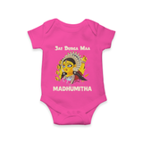 Jai Durga Maa Traditional Goddess Baby Romper - HOT PINK - New Born (Chest 14")