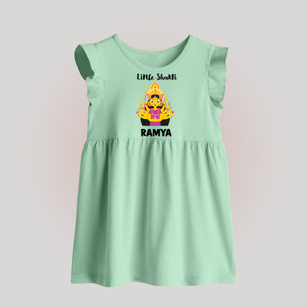 Little Shakti Durga Maa Baby Baby Frock - MINT GREEN - 0 - 3 Months Old (Chest 17")